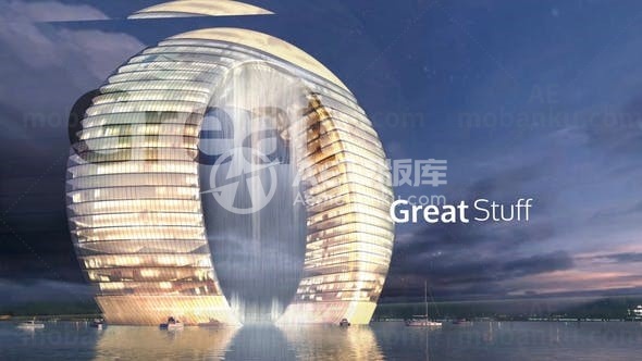 玻璃视差图文展示AE模版