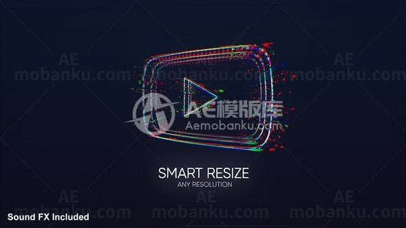 信号干扰logo演绎动画AE模版