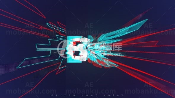 信号干扰logo演绎动画AE模版