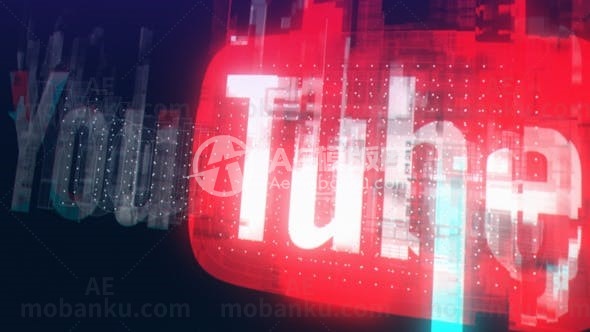 信号干扰logo演绎动画AE模版