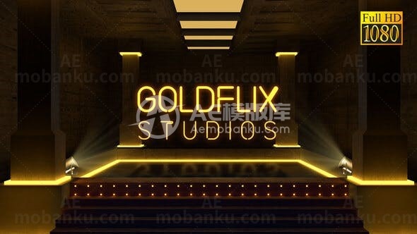 金色创意视频开场AE模版