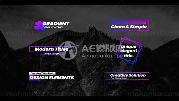 渐变标题动画AE模版