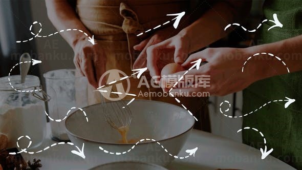 手绘元素视频特效AE模版