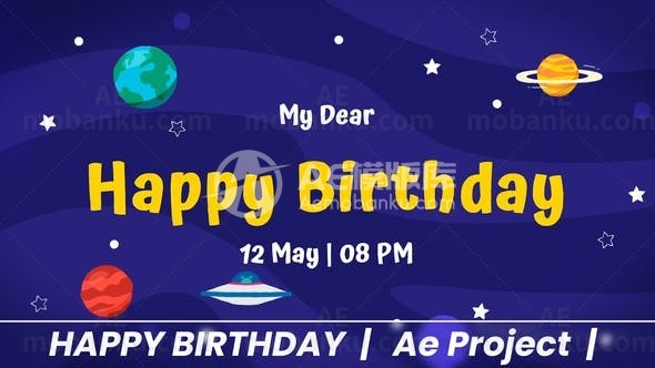 生日快乐祝福视频AE模版