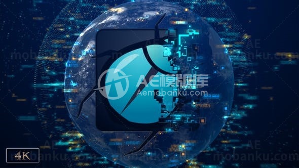 高科技世界连接特效logo演绎动画AE模版