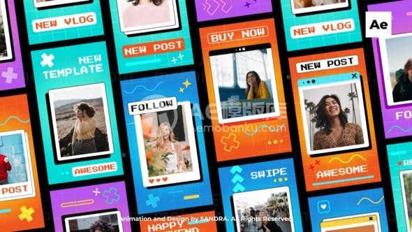 Instagram故事视频AE模版