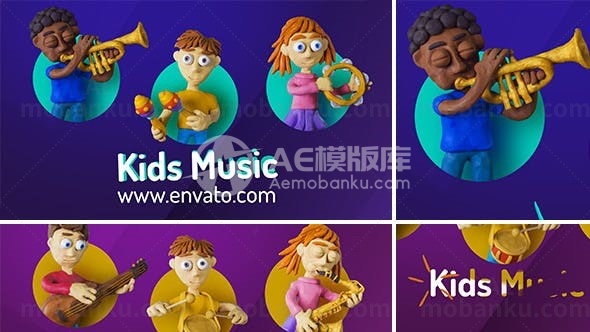 儿童音乐动画AE模版