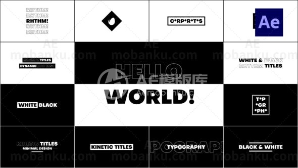 儿童创意文字标题动画AE模板