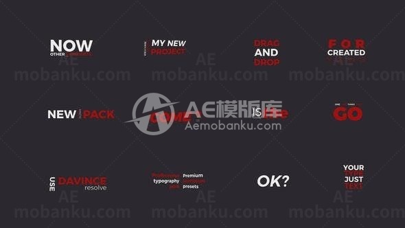 创意风格文字排版动画AE模板