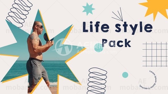 花式生活方式图文展示动画AE模板