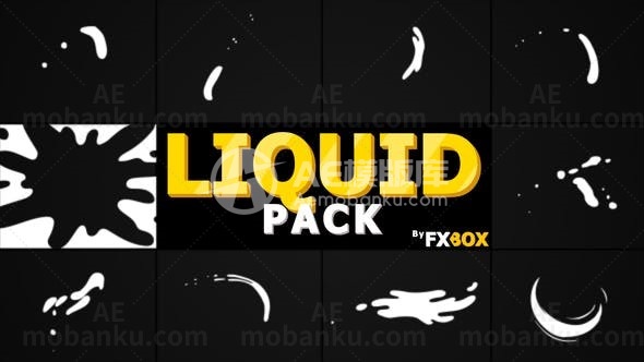 液体MG动画创意元素达芬奇模板