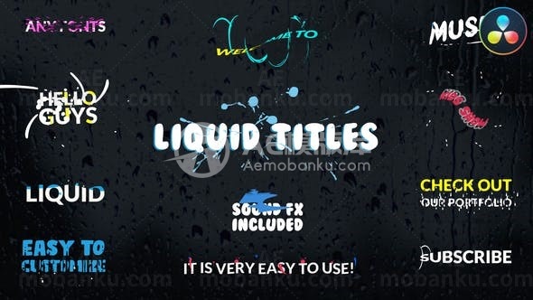 液体文字标题动画达芬奇模板