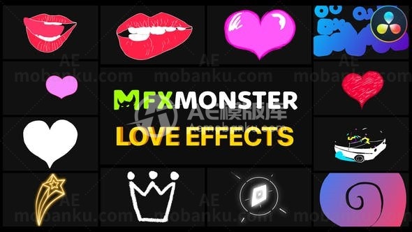 爱情片头动画达芬奇模板