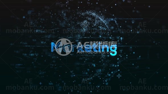 营销网络地球动画AE模板