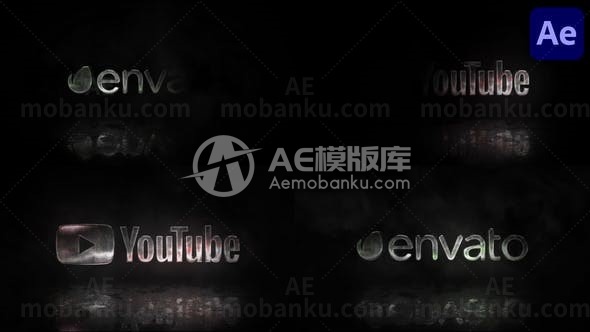 金属logo演绎动画AE模板