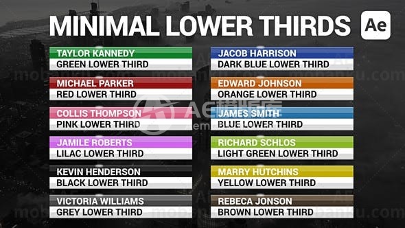 迷你文字标题字幕条动画AE模板