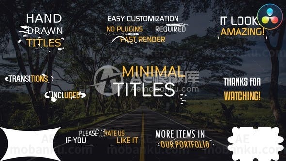 迷你文字标题达芬奇模板