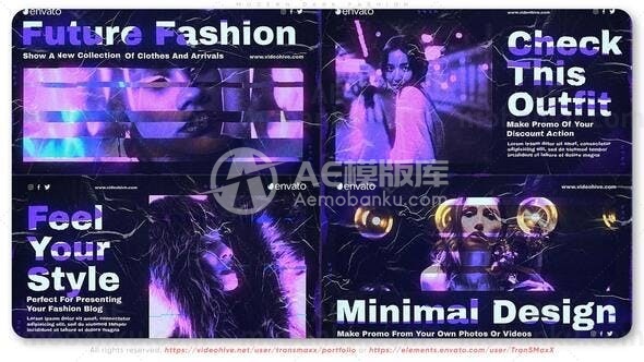 现代黑暗时尚视频开场AE模板