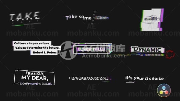 现代信号干扰文字标题动画AE模板