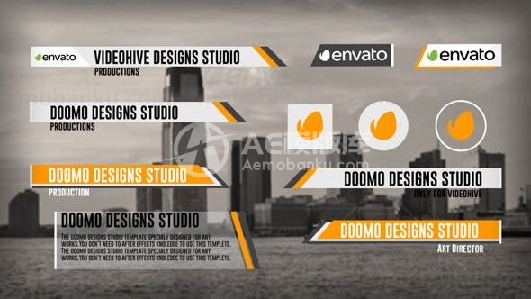 现代字幕条动画AE模板