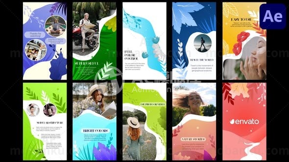 自然故事视频开场AE模板