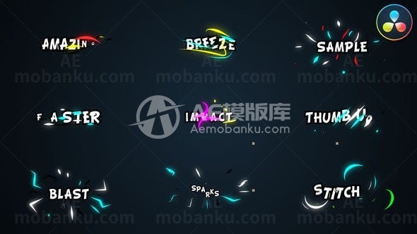 霓虹彩色文字标题达芬奇模板