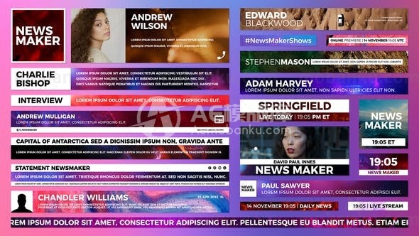 新闻电视栏目包装字幕条动画AE模板