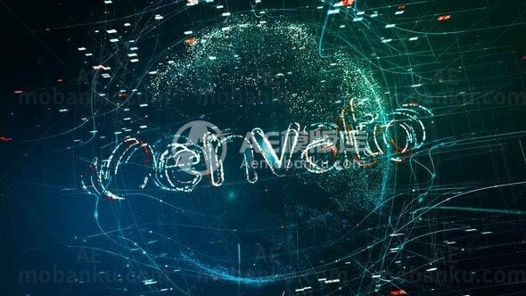 粒子3D地球logo演绎动画AE模板