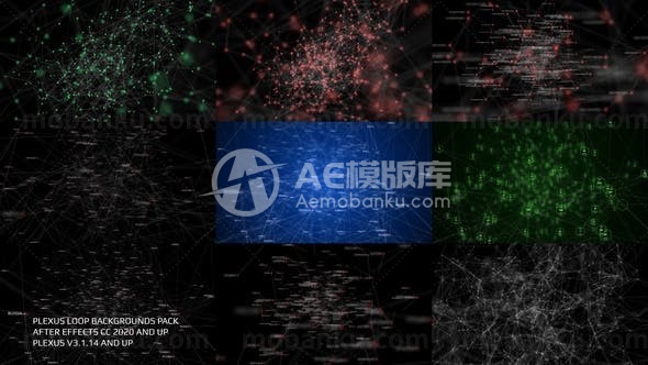 Plexus循环背景包视频AE模板