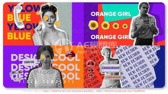 流行艺术视频开场AE模板