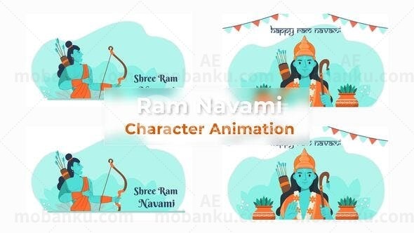 Ram Navmi角色动画场景包动画AE模板