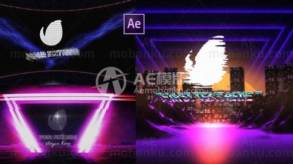复古视频logo演绎动画AE模板
