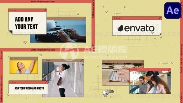 复古创意视频开场AE模板