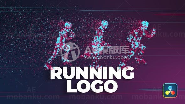 跑步运动logo演绎动画AE模板