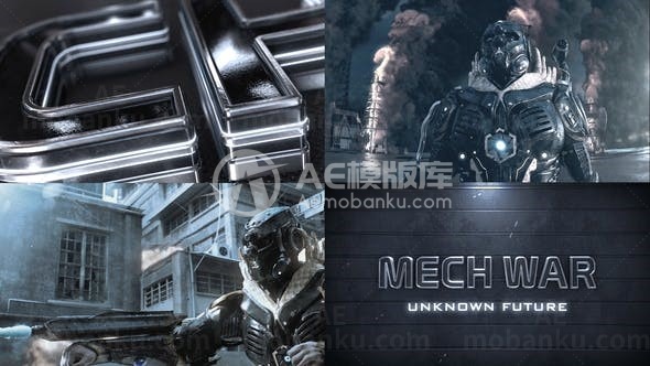 科幻史诗级金属文字标题动画预告片AE模板