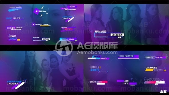 现代字幕条动画AE模板