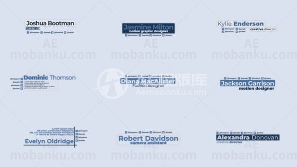 简洁字幕条动画AE模板