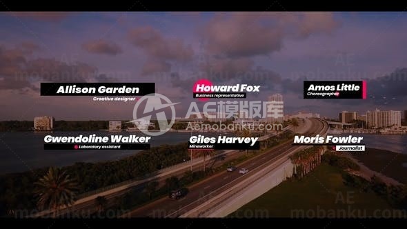 简洁字幕条动画AE模板