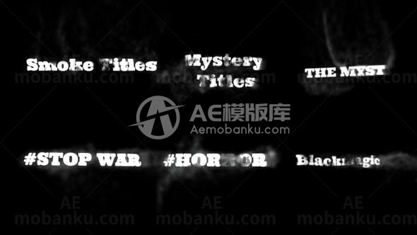 烟雾文字标题动画AE模板