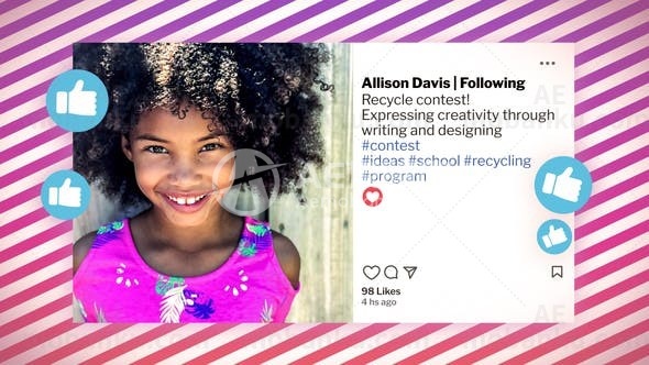 社交媒体和表情动画AE模板