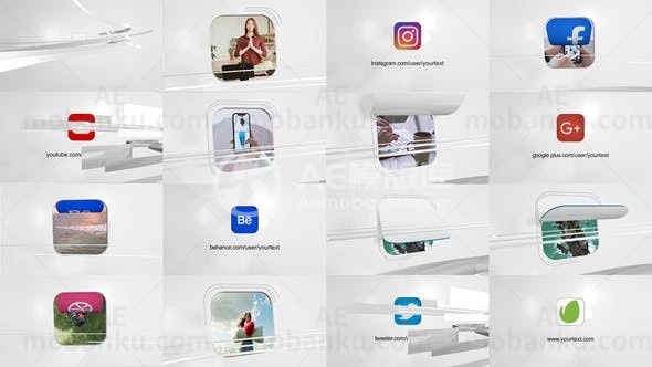 社交媒体网络动画AE模版