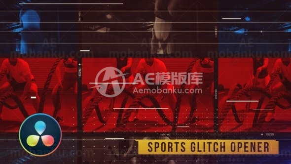 体育信号干扰视频开场AE模板