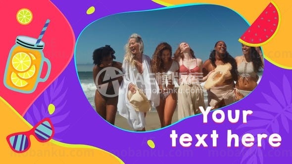 暑假图文展示动画AE模板