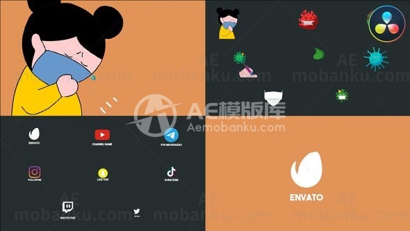 创意logo演绎动画达芬奇模板