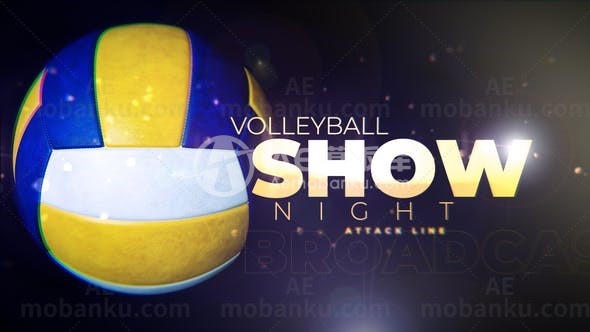 排球视频开场AE模板