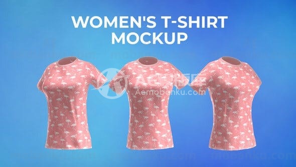 女性t恤模型模板动画模型AE模板