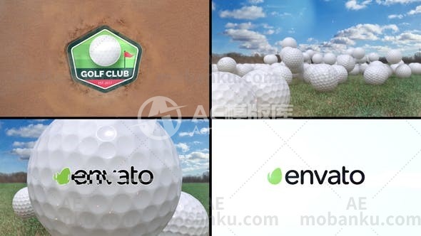 高尔夫logo演绎AE模板