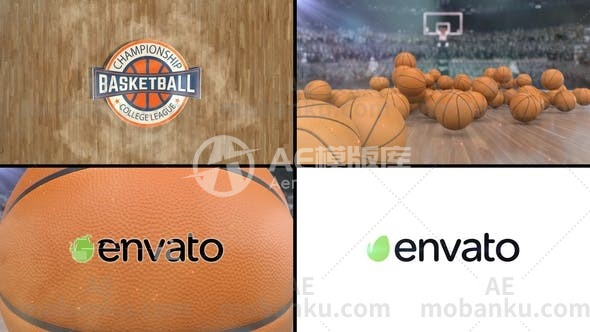 篮球标志logo演绎动画AE模板