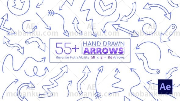 手绘箭头包AE模板