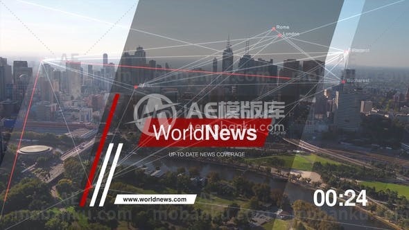 现代世界新闻电视栏目包装AE模板